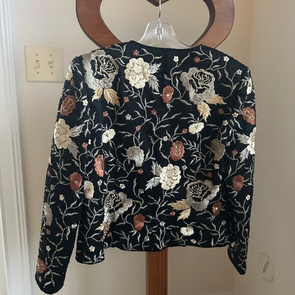 Lille Rubin jacket black with floral size 8 - Picture 2 of 10